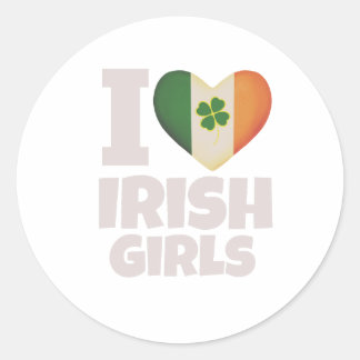 Sticker Rond I Love irish Girls Stickes Beautiful st. Patrick's