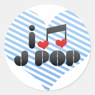 Sticker Rond I Love J Pop