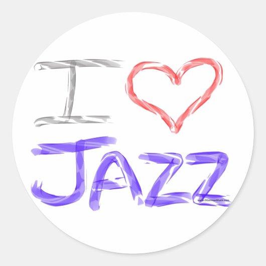 Sticker Rond I Love jazz (Devant)