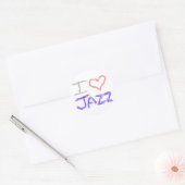 Sticker Rond I Love jazz (Enveloppe)