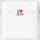 Sticker Rond I Love Jets (Sac)