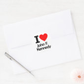 Sticker Rond I Love John F. Kennedy (Enveloppe)