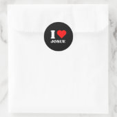 Sticker Rond I Love Josue I Heart Josue Name Y2k Valentines Day (Sac)