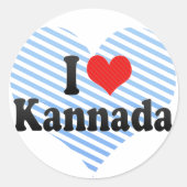 Sticker Rond I Love Kannada (Devant)