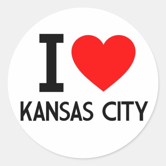 Sticker Rond I Love Kansas City (Devant)