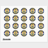 Sticker Rond I Love Kansas State Map and Flag (Feuille)
