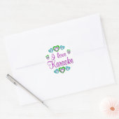 Sticker Rond I Love Karaoke (Enveloppe)