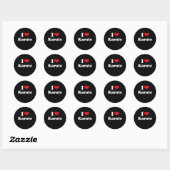 Sticker Rond I Love Karate Tshirt (Feuille)