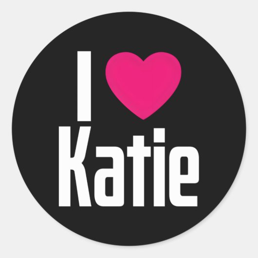 Sticker Rond I Love Katie K He I He Katie (Devant)