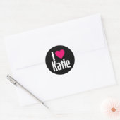 Sticker Rond I Love Katie K He I He Katie (Enveloppe)