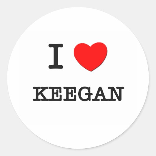 Sticker Rond I Love Keegan (Devant)