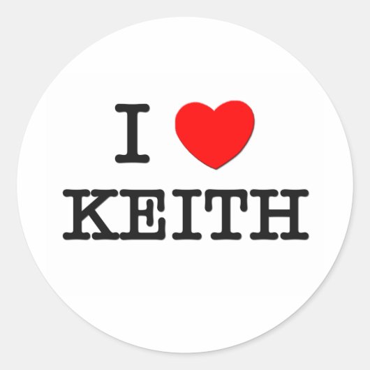 Sticker Rond I Love Keith (Devant)