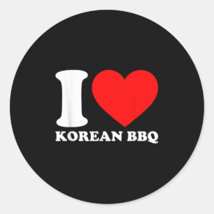 Sticker Rond I Love Korean Bbq