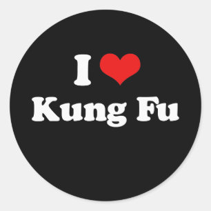 Sticker Rond I Love Kung Fu Tshirt