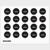 Sticker Rond I Love Lacrosse (Feuille)