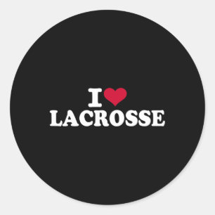 Sticker Rond I Love Lacrosse