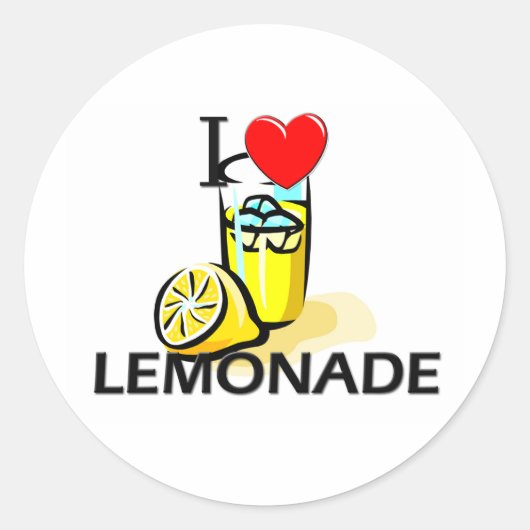 Sticker Rond I Love Lemonade (Devant)