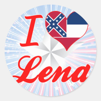 Sticker Rond I Love Lena, Mississippi