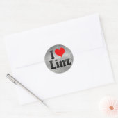 Sticker Rond I Love Linz, Autriche (Enveloppe)
