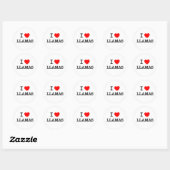 Sticker Rond I Love LLAMAS (Feuille)