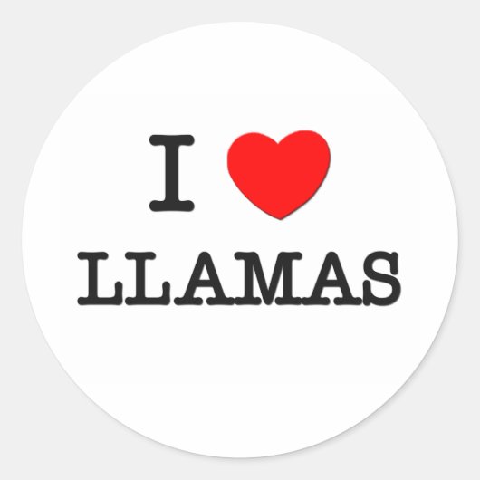 Sticker Rond I Love LLAMAS (Devant)