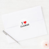 Sticker Rond I Love LLAMAS (Enveloppe)