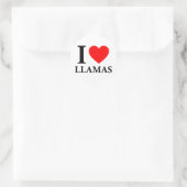 Sticker Rond I Love Llamas (Sac)