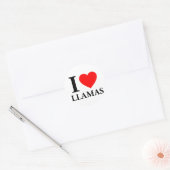 Sticker Rond I Love Llamas (Enveloppe)