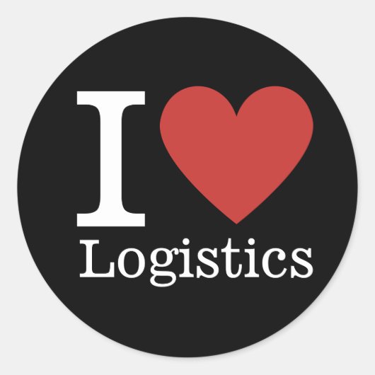 Sticker Rond I ❤️ Love Logistics (for Employees) CUSTOM (Devant)