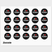 Sticker Rond I Love London Tshirt blanc Tshirt (Feuille)