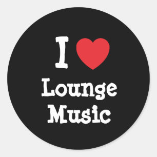 Sticker Rond I love Lounge Music coeur personnalisé