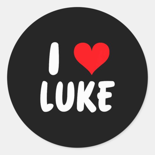 Sticker Rond I Love Luke - Heart - Name (Devant)