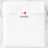 Sticker Rond I Love Lutefisk (Sac)
