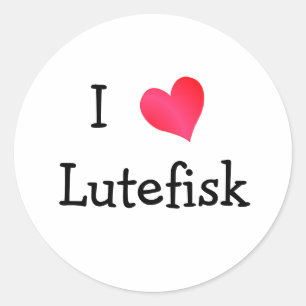 Sticker Rond I Love Lutefisk
