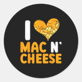 Sticker Rond I Love Mac N' Cheese Funny Mac And Cheese  (Devant)