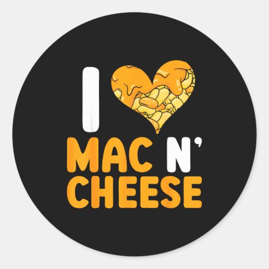 Sticker Rond I Love Mac N' Cheese Funny Mac And Cheese  (Devant)