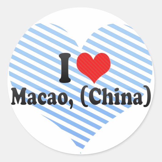Sticker Rond I Love Macao, (Chine) (Devant)