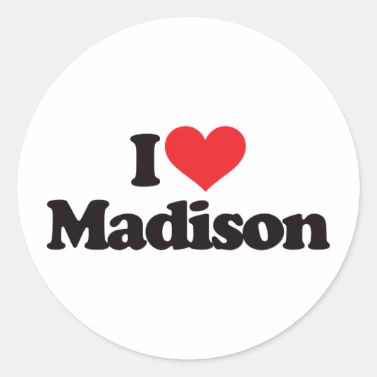 Sticker Rond I Love Madison (Devant)