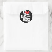 Sticker Rond I Love Madrid Espagne (Sac)