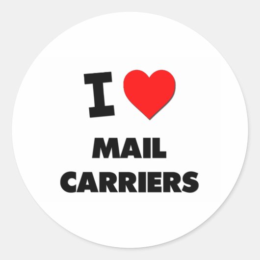 Sticker Rond I Love Mail Carriers (Devant)