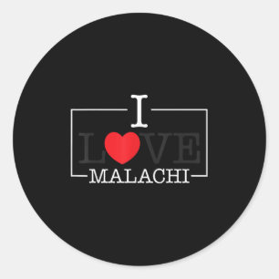Sticker Rond I Love Malachi Heart Nom de famille Malachi Super