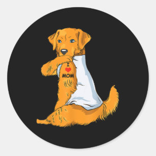 Sticker Rond I Love Maman Tattoo Golden Retriever Maman Amoureu