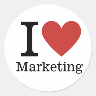 Sticker Rond I ❤️ Love Marketing (pour les employés) PERSONNALI
