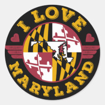 I Love Maryland State Drapeau et carte