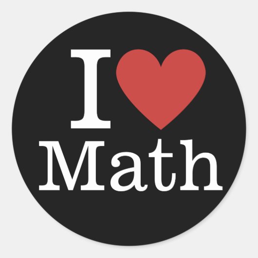 Sticker Rond I ❤️ Love Math for Students/Faculty (Devant)