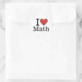 Sticker Rond I ❤️ Love Math for Students/Faculty (Sac)
