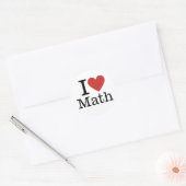 Sticker Rond I ❤️ Love Math for Students/Faculty (Enveloppe)
