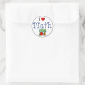 Sticker Rond I Love Math Heart Books Salle de classe (Sac)