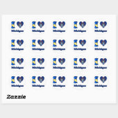 Sticker Rond I love Michigan (Feuille)