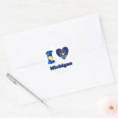 Sticker Rond I love Michigan (Enveloppe)